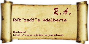 Rózsás Adalberta névjegykártya